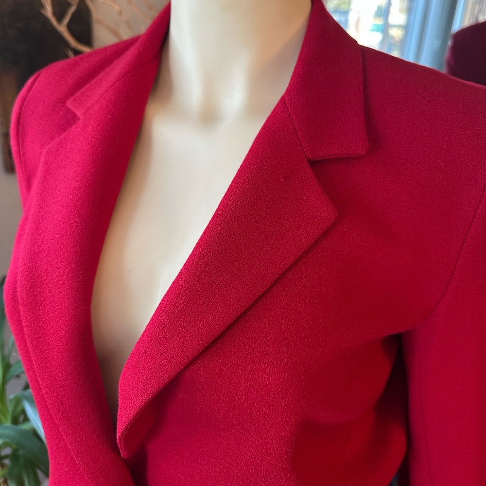 Talbots Petite Red Wool Suit ~ Jacket Sz 2 Skirt Sz 4 - Picture 4 of 13